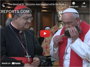 The blood of St. Januarius was liquified