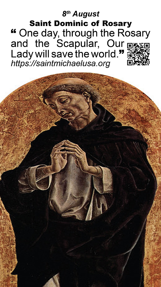 St. Dominic de Guzman of the Holy Rosary -8th August - Saint Michael Center