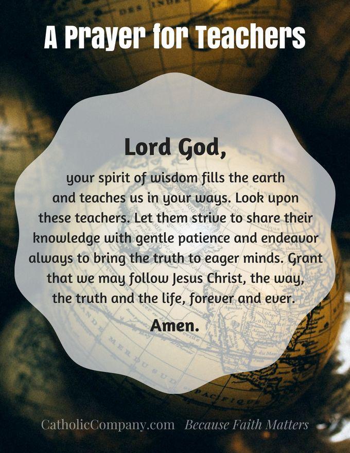 PRAYERS FOR CATHOLIC EDUCATION FOR ALL TEACHERS & WORKERS - Saint ...